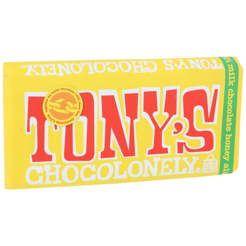 Tonys Chocolonely Bar Chocolate Mlk Hny Almnd - 6 Ounce, Case of 15