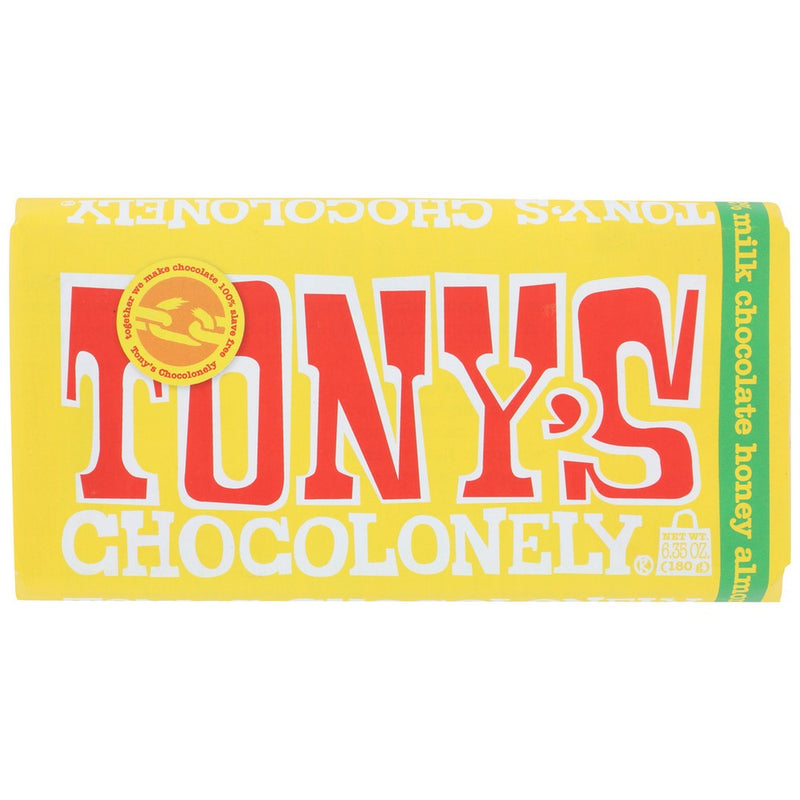 Tonys Chocolonely Bar Chocolate Mlk Hny Almnd - 6 Ounce, Case of 15