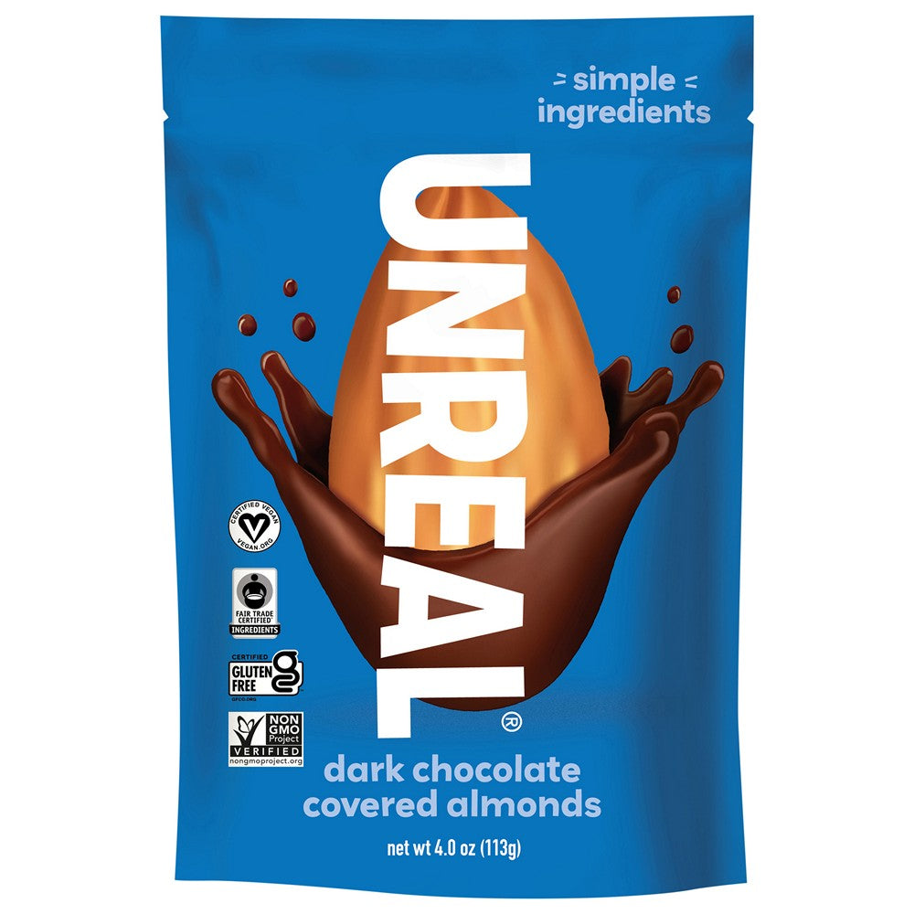 Unreal - Almonds Dk Chocolate Covered - Case of 6-4 OZ