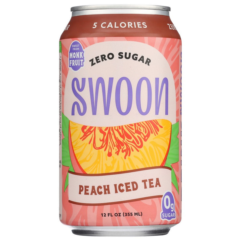 Swoon Tea Peach Iced Zero Sugar - 12 Fluid Ounce, Case of 12