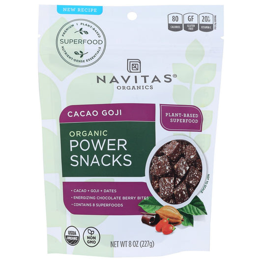 Navitas Organicanics 60002, Navitas Organicanics Power Snacks, Cacao Goji, 8 Oz.,  Case of 12