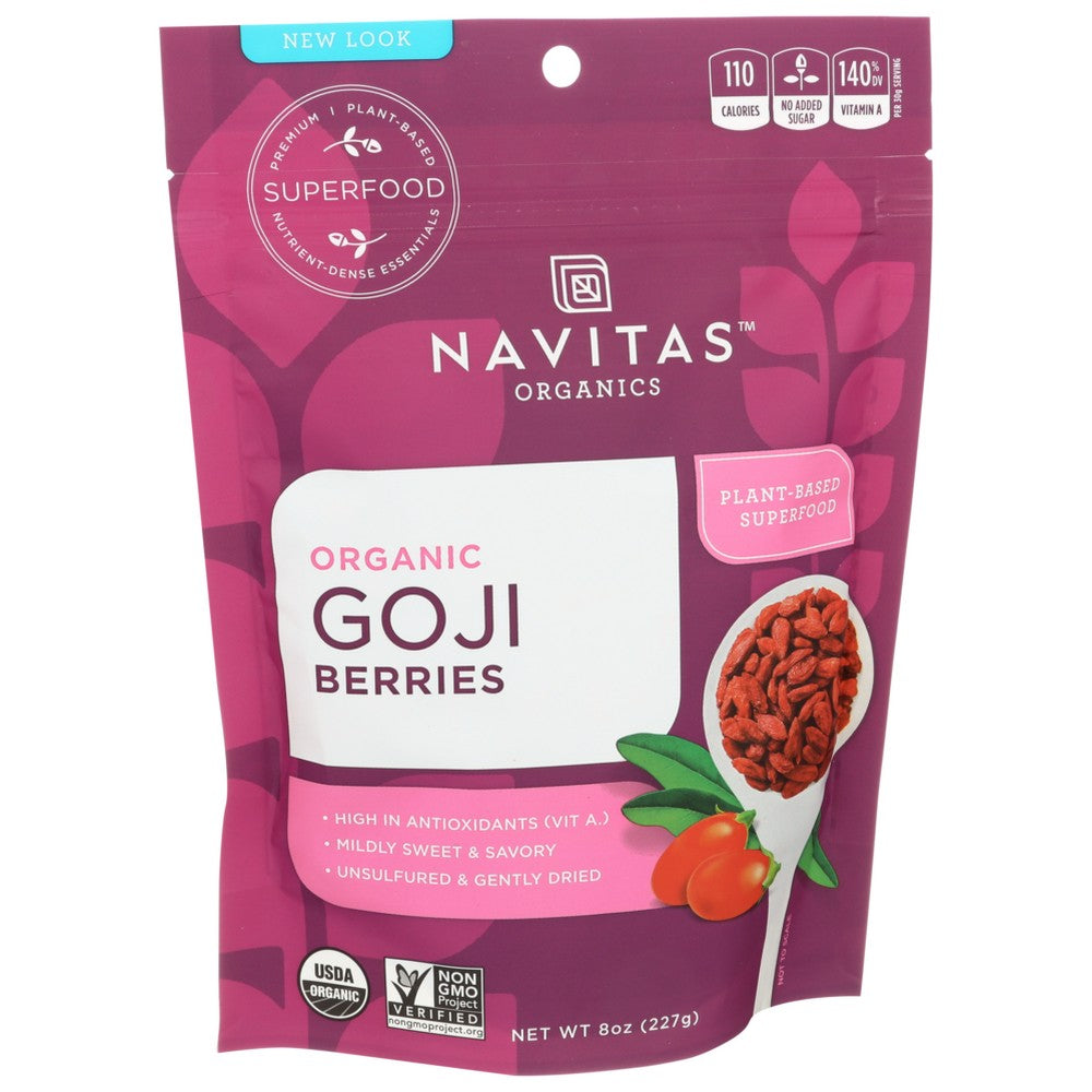 Navitas Goji Berry Organic - 8 Ounce,  Case of 12