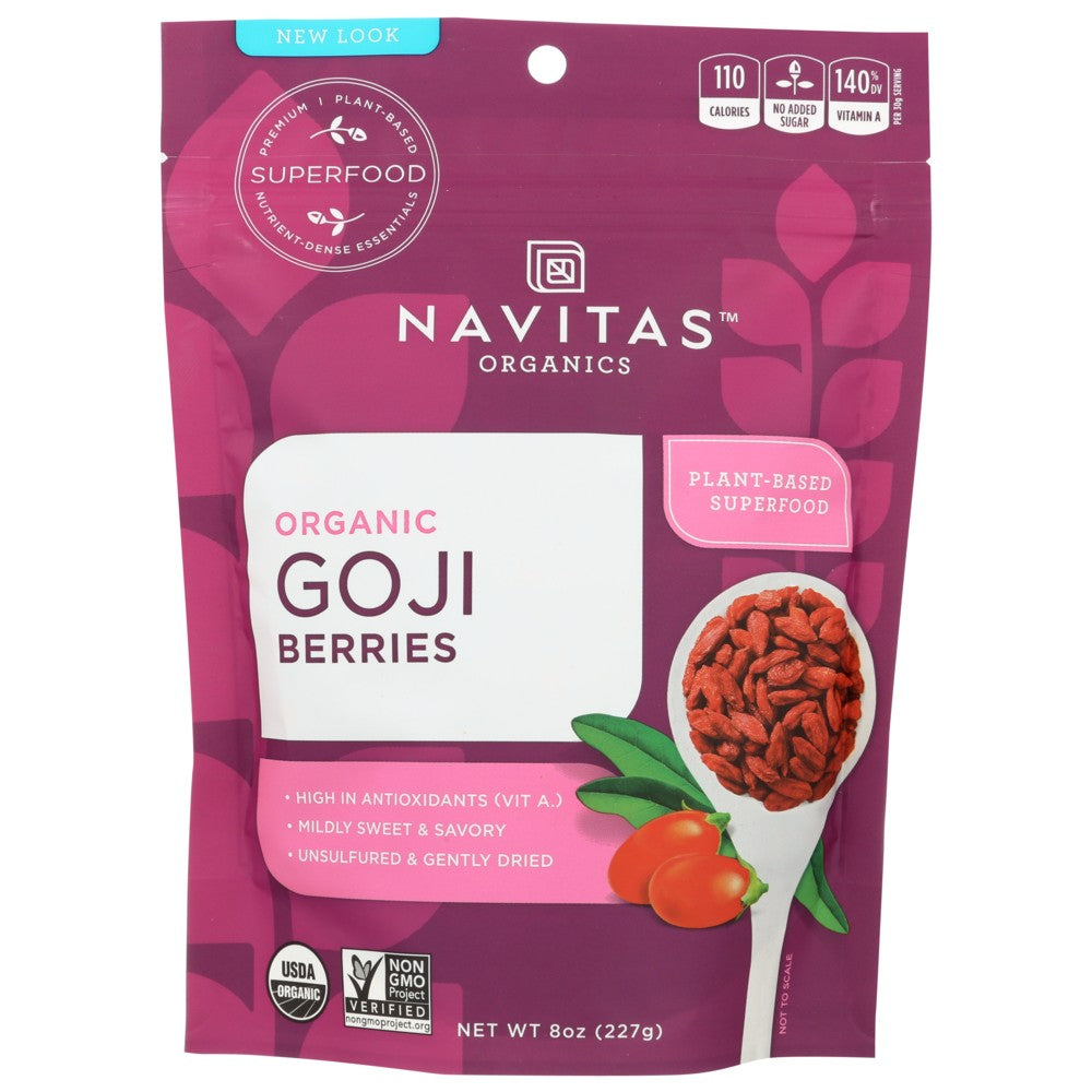 Navitas Goji Berry Organic - 8 Ounce,  Case of 12