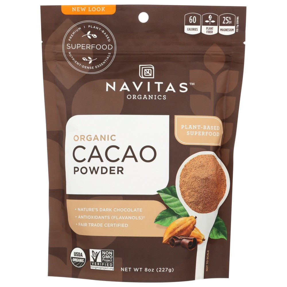 Navitas Cacao Powder Organic - 8 Ounce,  Case of 12