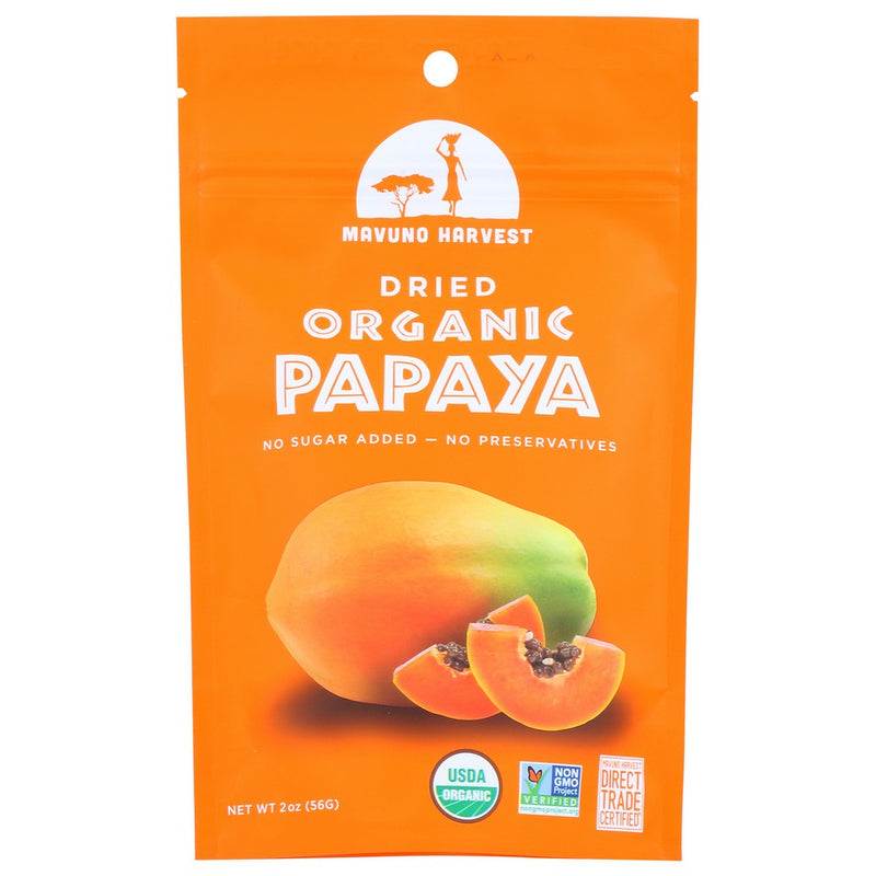 Mavuno Harvest Fruit Dried Papaya Organic - 2 Ounce, Case of 6