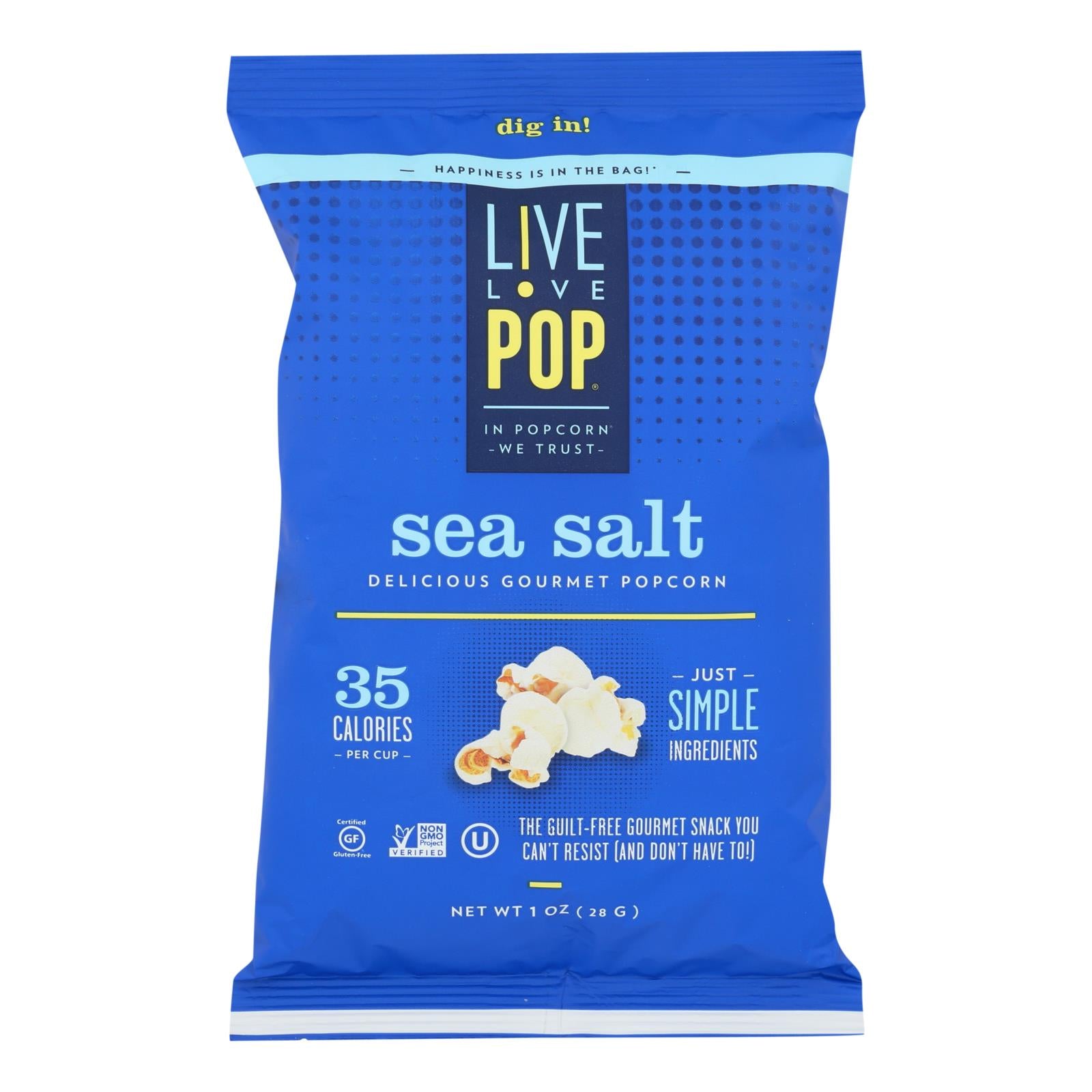Live Love Pop - Popcorn Sea Salt - Case of 24 - 1.0 Ounce