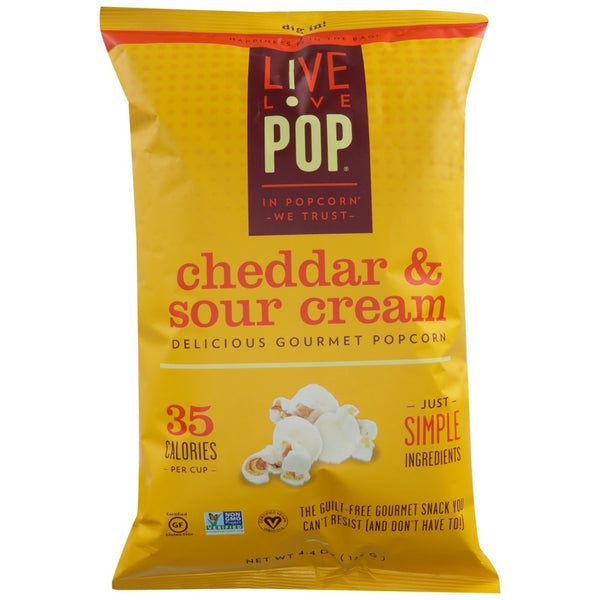 Live Love Pop 5122, Cheddar Sour Cream Popcorn 4.4 Ounce,  Case of 12