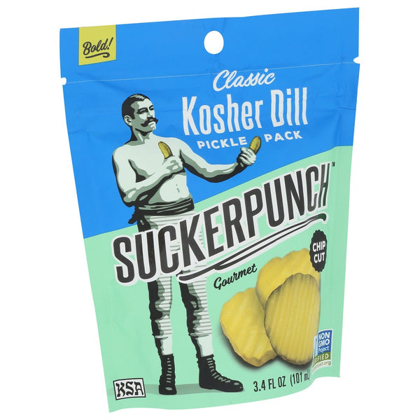 Suckerpunch Pickle Chips Classic Dill - 3 Ounce, Case of 12