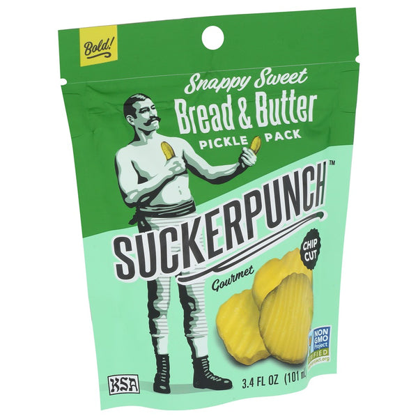 Suckerpunch Pickle Chips Bread Butter - 3 Ounce, Case of 12