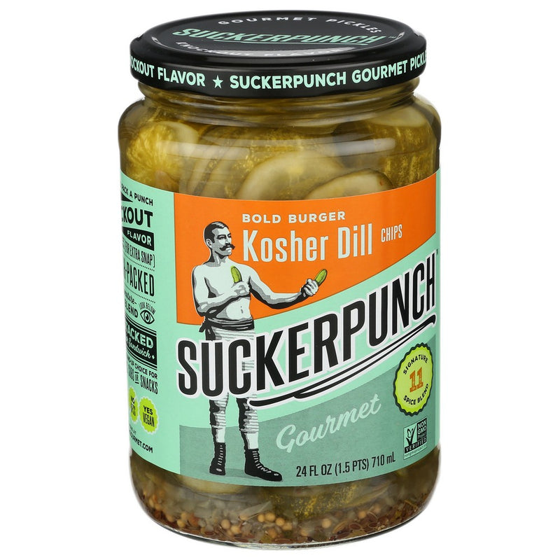 Suckerpunch Pickle Chips  Dill - 24 Ounce, Case of 6