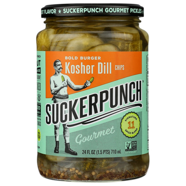 Suckerpunch Pickle Chips  Dill - 24 Ounce, Case of 6