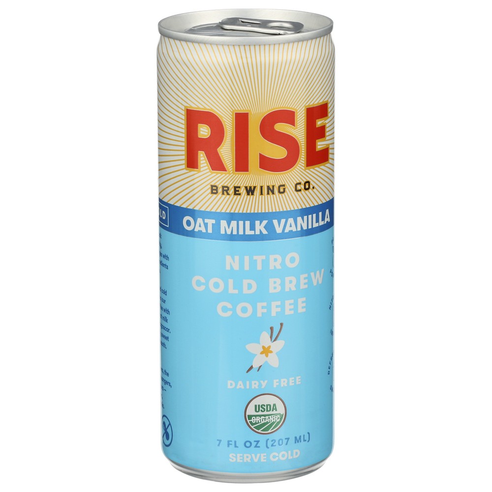 Rise Brewing Co. F1011030007001,  Oat Milk Vanilla Nitro Cold Brew Latte 7 Fluid Ounce,  Case of 12