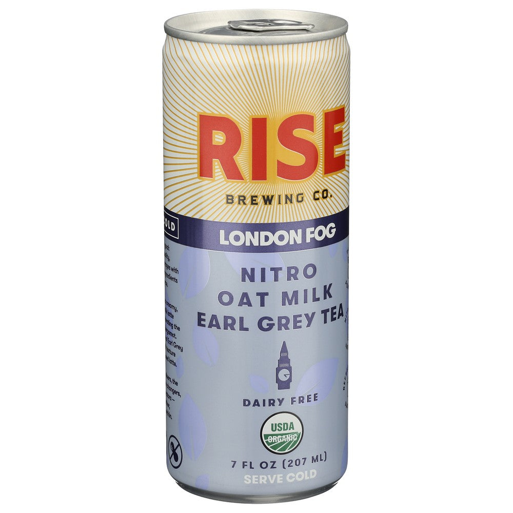 Rise Brewing Co. F1012000007001,  London Fog Nitro Earl Grey Tea Oat Milk Latte 7 Fluid Ounce,  Case of 12