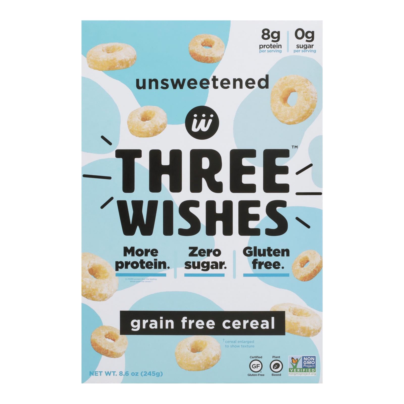 Three Wishes - Cereal Unsweetened Gluten Free - Case of 6-8.6 Ounce