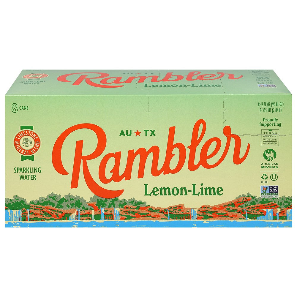 Rambler - Water Sparkling Lem Lime - Case of 3-8/12 FZ