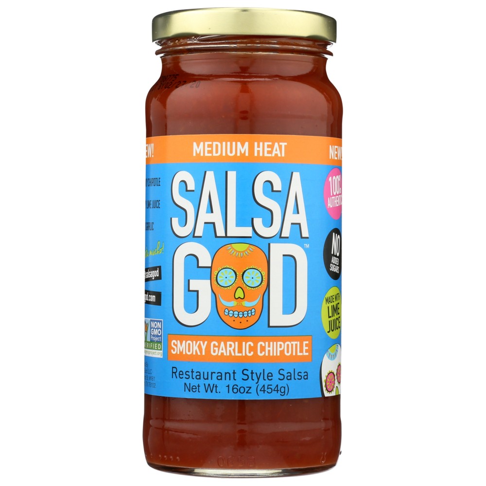 Salsa God Salsa Smoky Garlic Chipot - 16 Ounce,  Case of 6