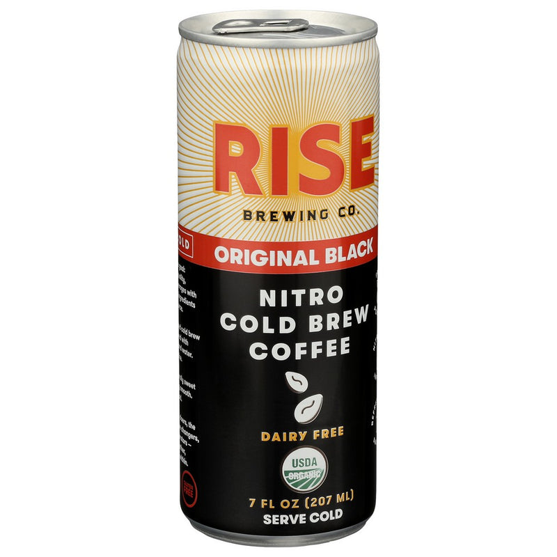 Rise Brewing Co Cold Brew Nitro Black Organic - 7 Fluid Ounce, Case of 12