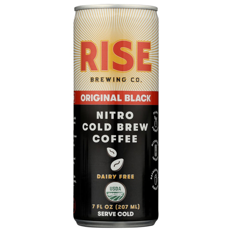 Rise Brewing Co Cold Brew Nitro Black Organic - 7 Fluid Ounce, Case of 12