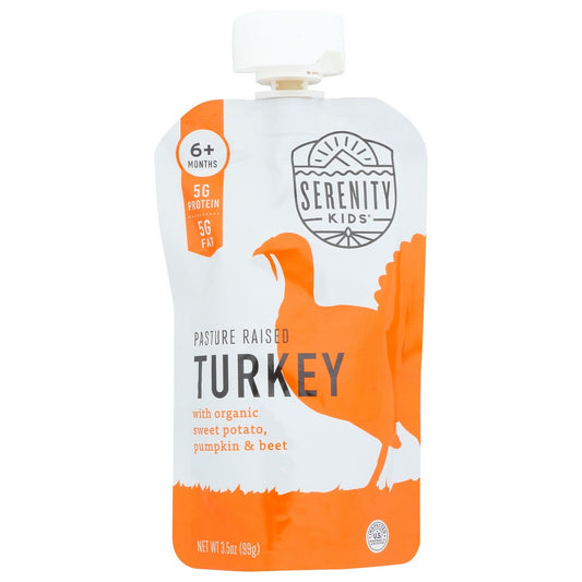 Serenity Kids® Sktrk001, Turkey With Organicanic Sweet Potato Beet Pouch, Pasture Raised Turkey With Organicanic Sweet Potato Pumpkin And Beet 3.5 Ounce,  Case of 6