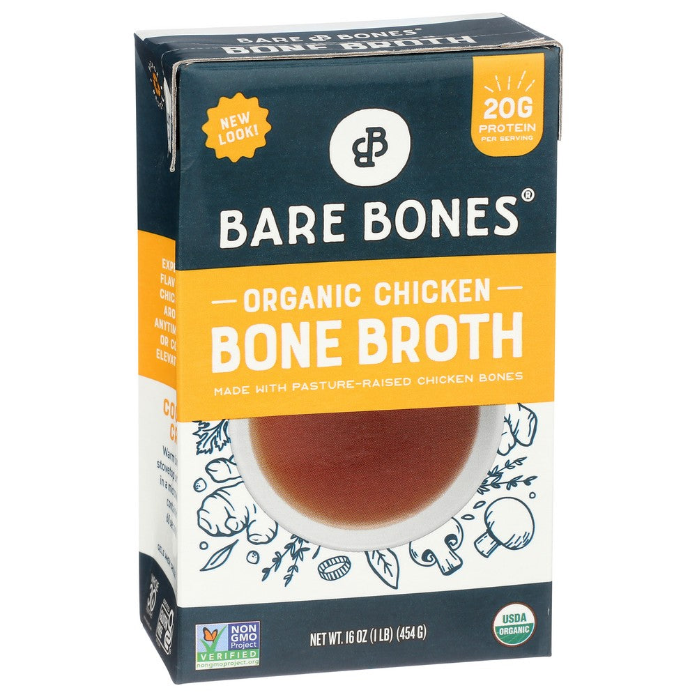 Bare Bones Lb-0005, Bare Bones Chicken Bone Broth, 16 Oz.,  Case of 8