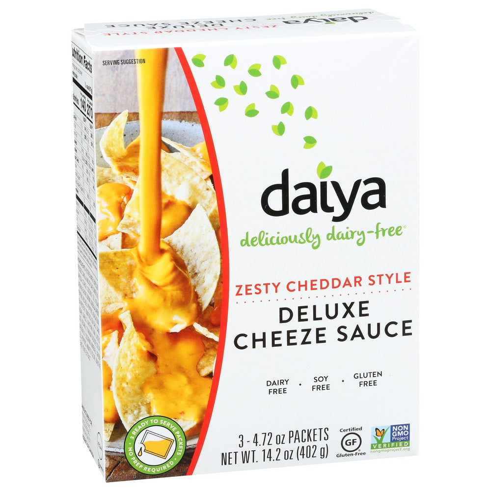 Daiya 8 71459 00708 3, Dairy-Free, Soy-Free, Gluten-Free, Vegan Zesty Cheddar Style Deluxe Sauce 14.2 Ounce,  Case of 8