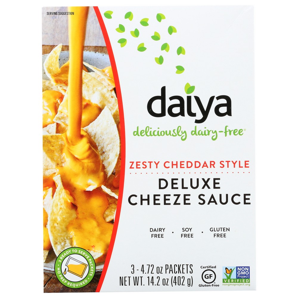 Daiya 8 71459 00708 3, Dairy-Free, Soy-Free, Gluten-Free, Vegan Zesty Cheddar Style Deluxe Sauce 14.2 Ounce,  Case of 8