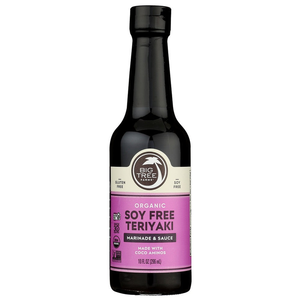 Big Tree Farms 100058, Teriyaki Coconut Aminos Organicanic Teriyaki Coco Aminos, Marinade & Sauce 10 Fluid Ounce,  Case of 6