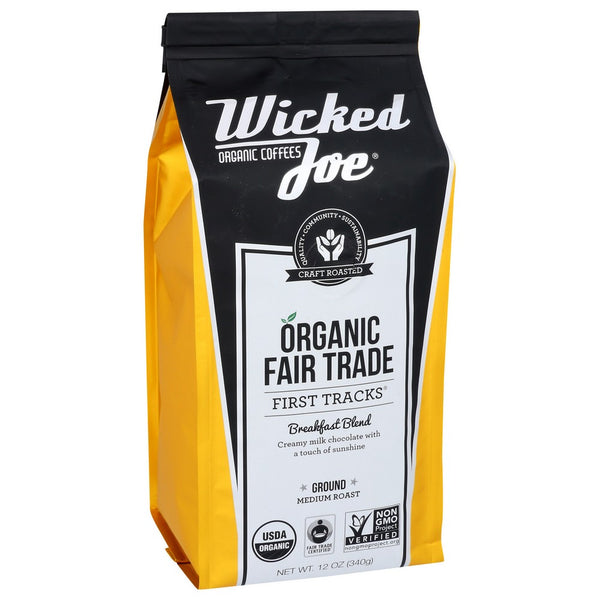 Wicked Joe Coffee Coffee Brkfst Blnd Grnd - 12 Ounce, Case of 6