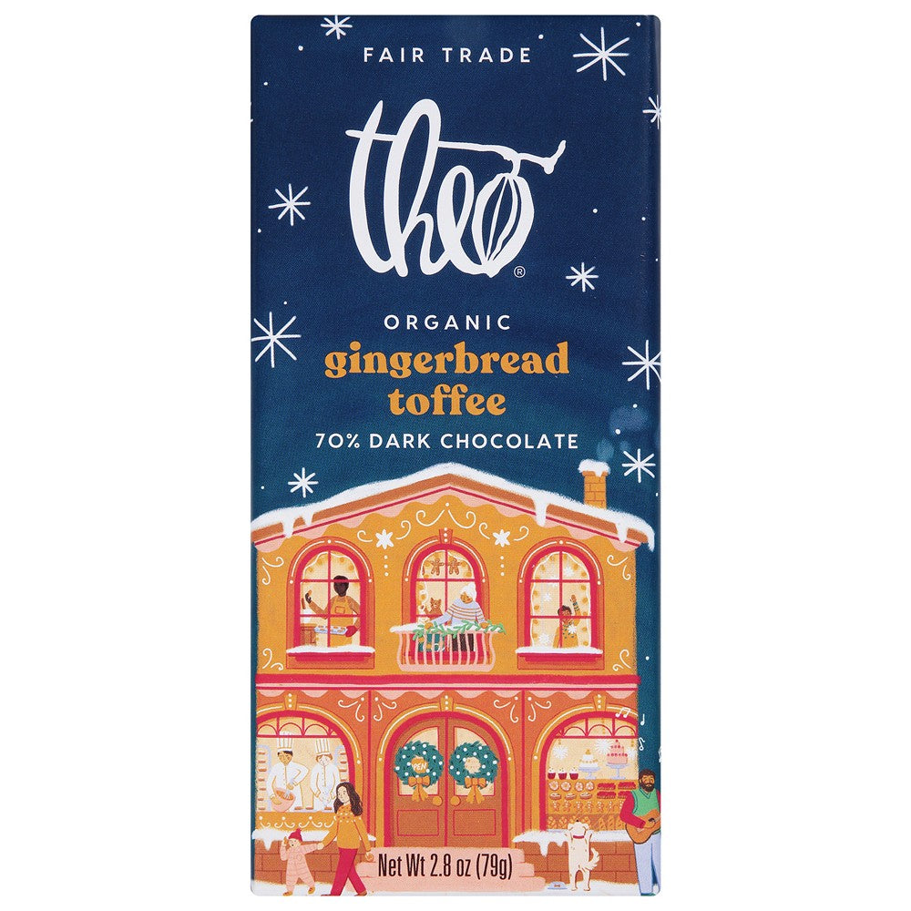 Theo Chocolate - Bar Organic Dkchc Gingerbread Toff - Case of 12-2.8 OZ