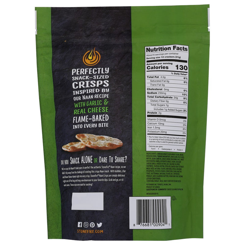 Stonefire Naan Crisps Parmesan Grlc - 6 Ounce, Case of 12