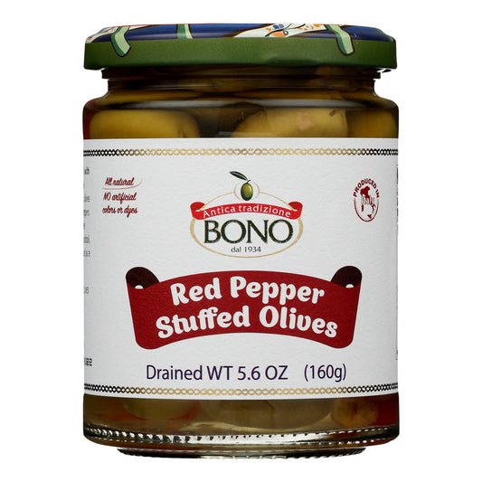 Bono - Olives Red Pepper Stuffed - Case of 6-5.6 Ounce