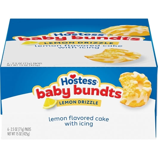 Hostess Lemon Drizzle Baby Bundt Single Servefrozen 2.5 Ounce Size - 36 Per Case.