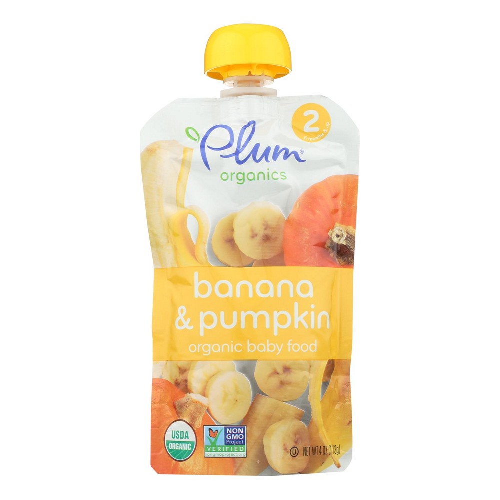 Plum Organics - Baby Fd Og2 Pumpkin & Ban - Case of 12-4 OZ