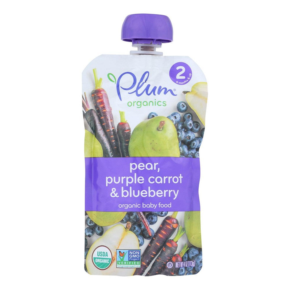 Plum Organics - Baby Fd Og2 Blbr Pr&crt - Case of 12-4 OZ