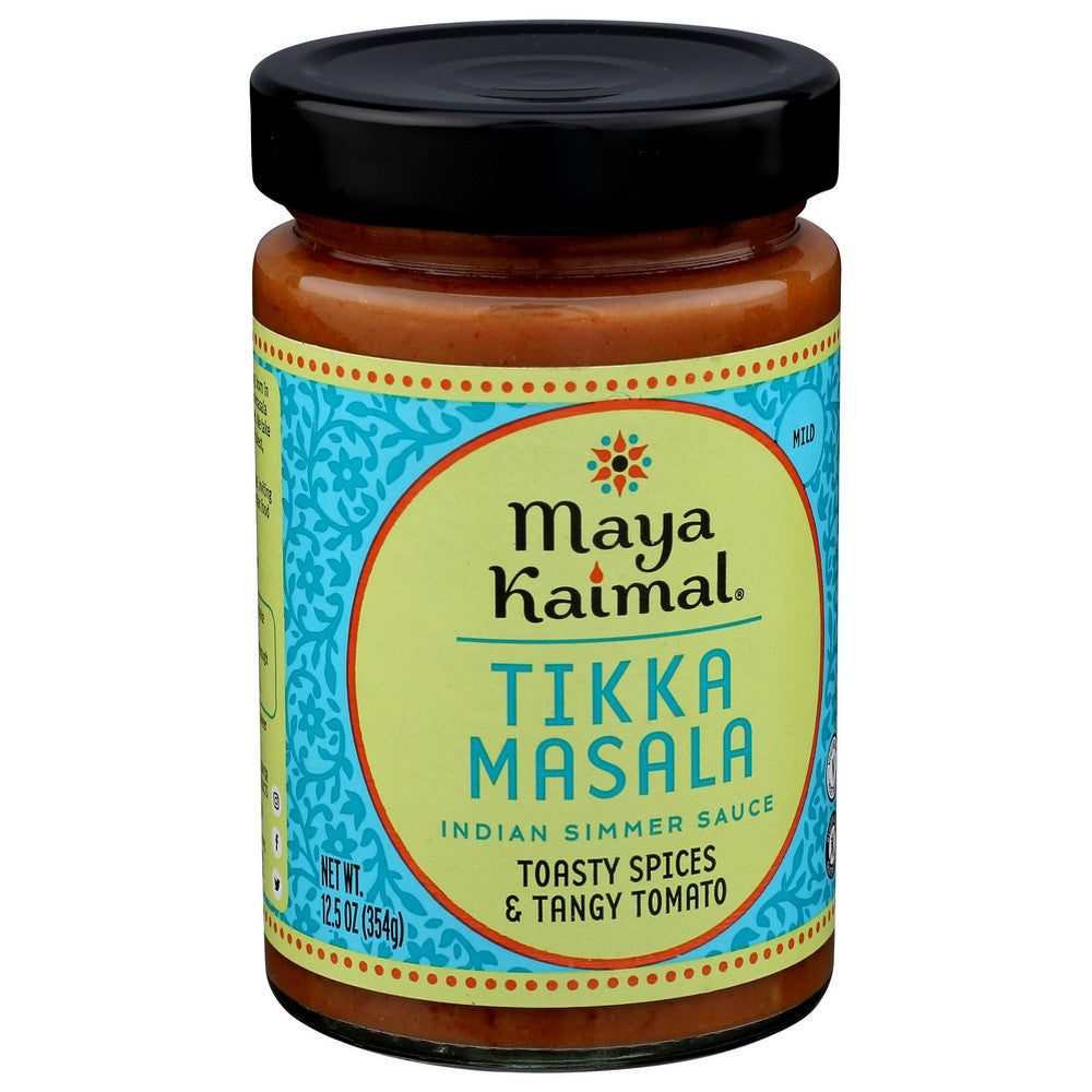 Maya Kaimal Foods 9010, Toasty Spices And Tangy Tomato Indian Simmer Sauce Maya Kaimal Simmer Sauce Glass 12.5 Ounce,  Case of 6