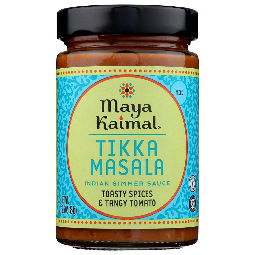 Maya Kaimal Foods 9010, Toasty Spices And Tangy Tomato Indian Simmer Sauce Maya Kaimal Simmer Sauce Glass 12.5 Ounce,  Case of 6