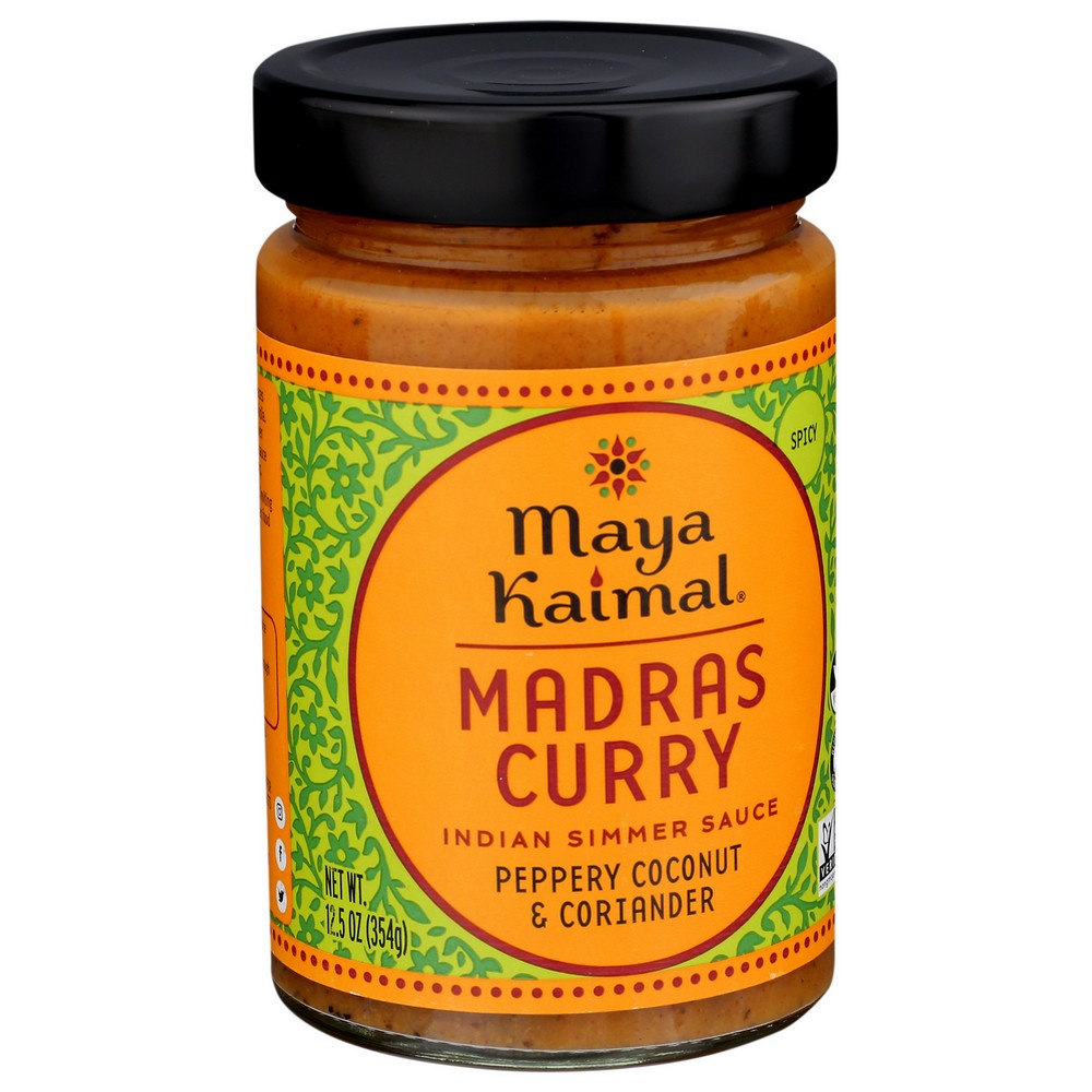 Maya Kaimal® 9030, Peppery Coconut With Coriander Indian Simmer Sauce Madras Curry 12.5 Ounce,  Case of 6