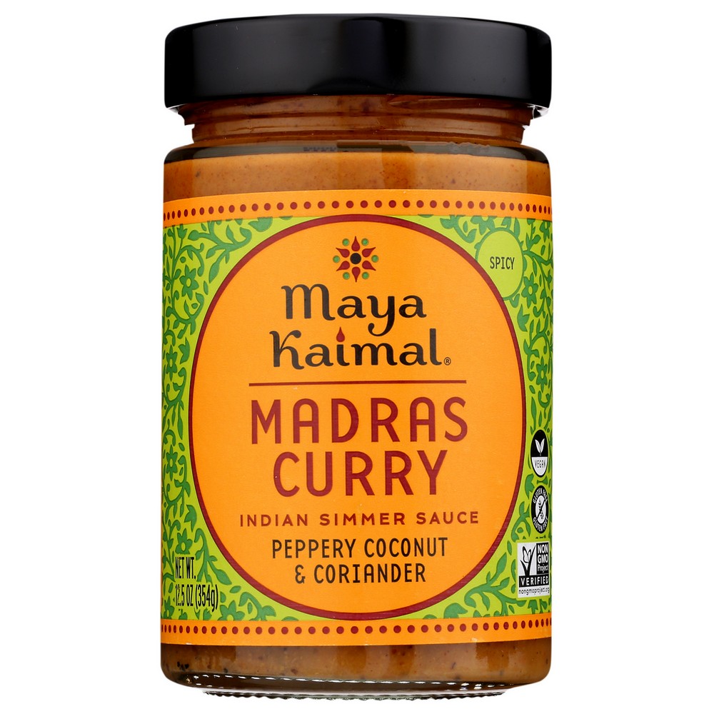 Maya Kaimal® 9030, Peppery Coconut With Coriander Indian Simmer Sauce Madras Curry 12.5 Ounce,  Case of 6