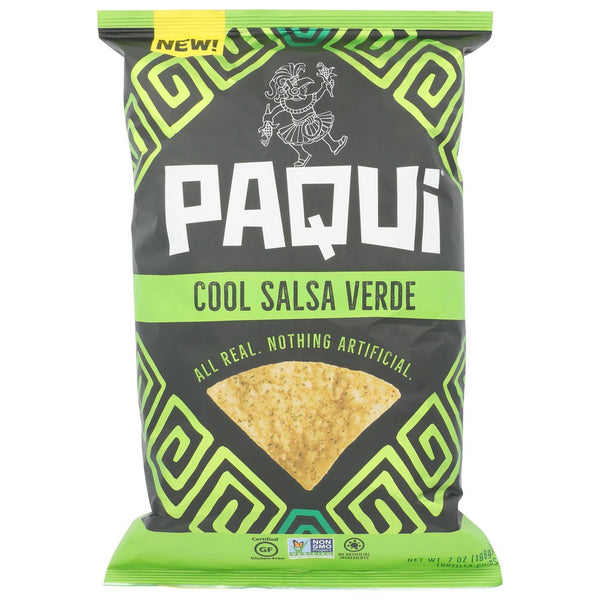 Paqui 6001590-Pq, Cool Salsa Verde Flavored Tortilla Chips 7 Ounce,  Case of 6