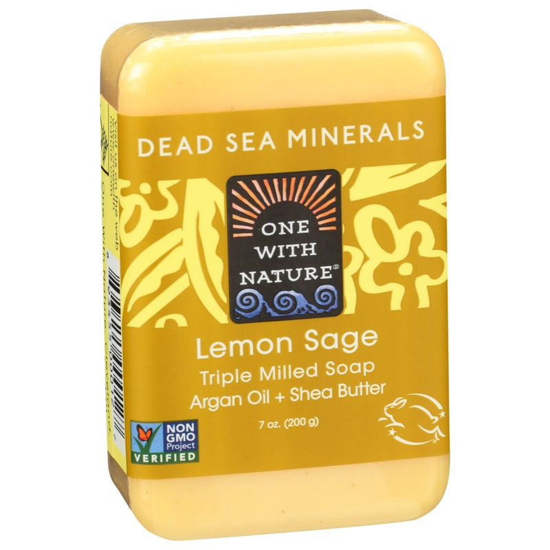 One With Nature Soap Bar Lemon Sage - 7 Ounce, Case of 3