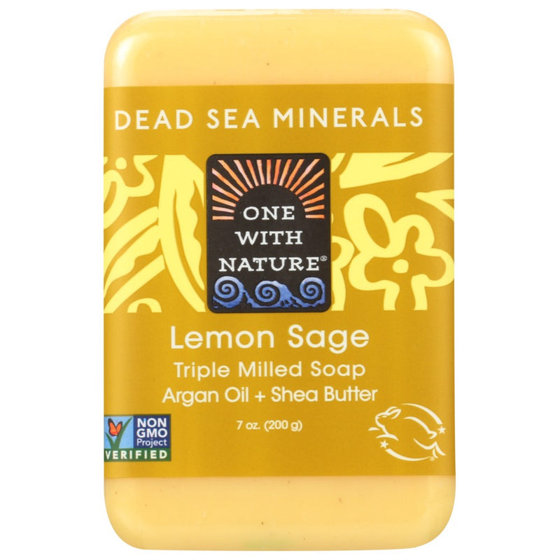 One With Nature Soap Bar Lemon Sage - 7 Ounce, Case of 3