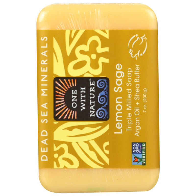 One With Nature Soap Bar Lemon Sage - 7 Ounce, Case of 3