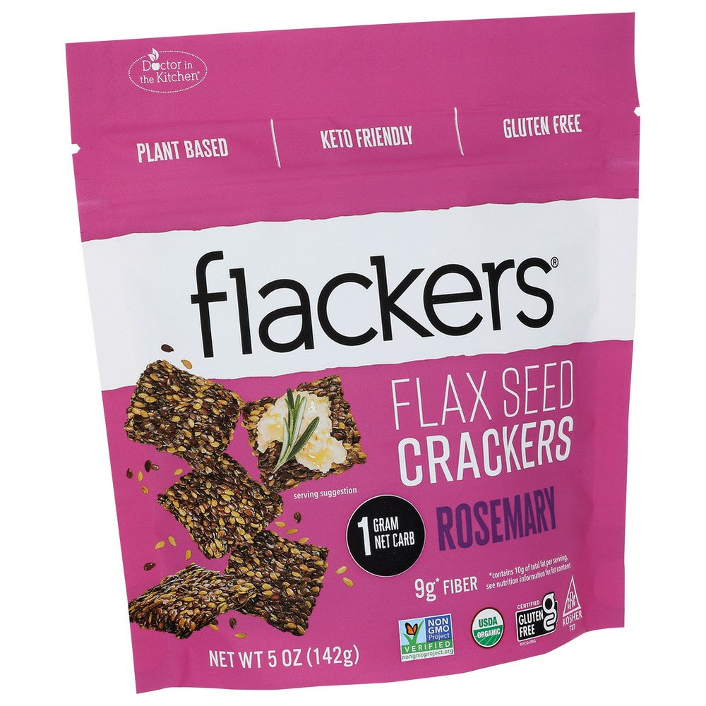 Flackers® 5012, Flacker’S Rosemary Organicanic Flax Seed Crackers, 5 Oz.,  Case of 6