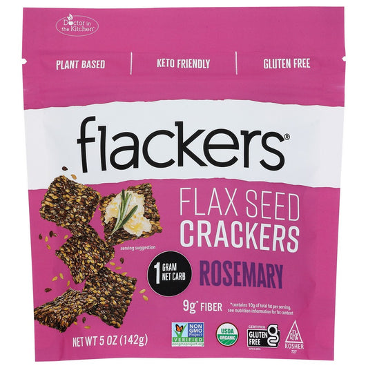 Flackers® 5012, Flacker’S Rosemary Organicanic Flax Seed Crackers, 5 Oz.,  Case of 6