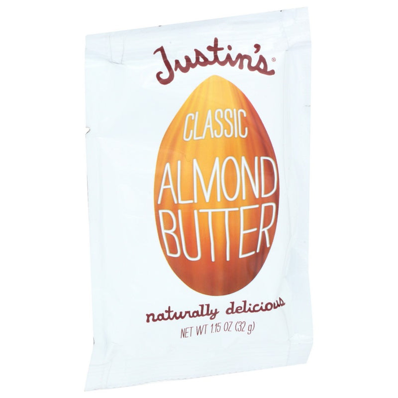 Justins Nut Butter Almnd Classic Squeeze Pk - 1 Ounce, Case of 10