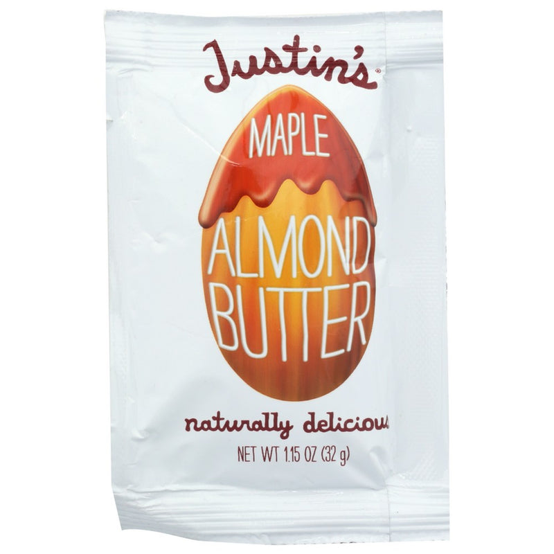 Justins Nut Butter Almnd Maple Squeeze Pk - 1 Ounce, Case of 10