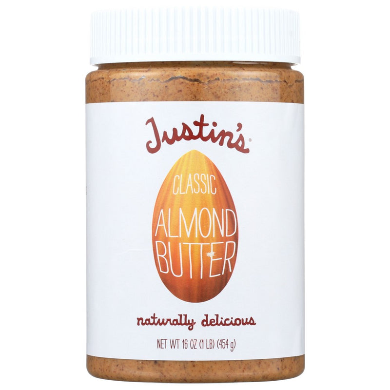 Justins Nut Butter Almnd Classic Jar - 16 Ounce, Case of 6