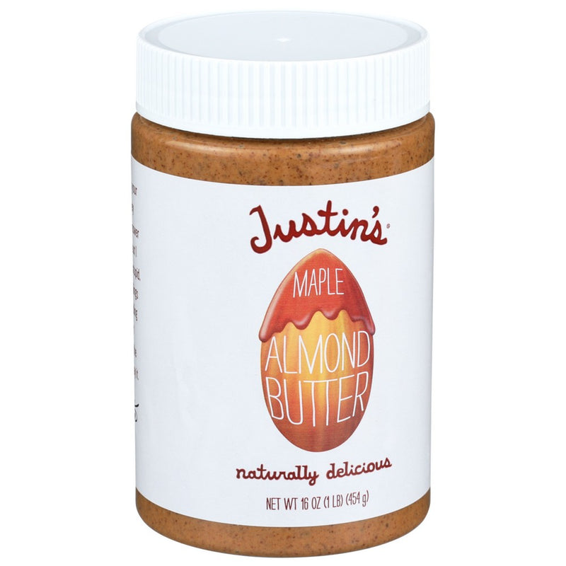 Justins Nut Butter Almnd Maple Jar - 16 Ounce, Case of 6