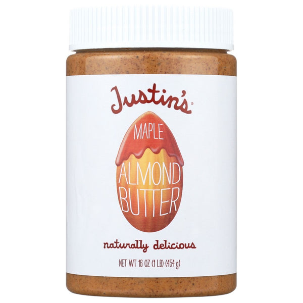 Justins Nut Butter Almnd Maple Jar - 16 Ounce, Case of 6