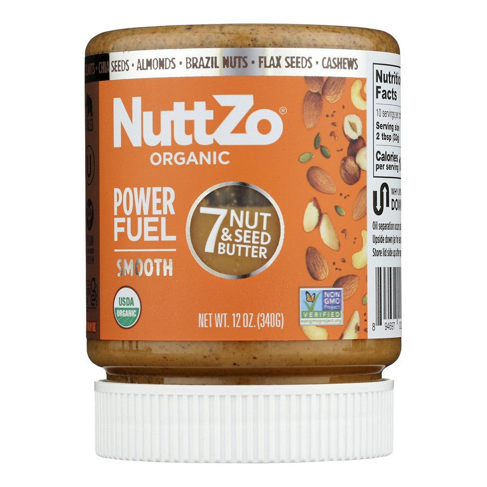 Nuttzo Seven Nut & Seed Butter Power Fuel Smooth  - Case of 6 - 12 OZ